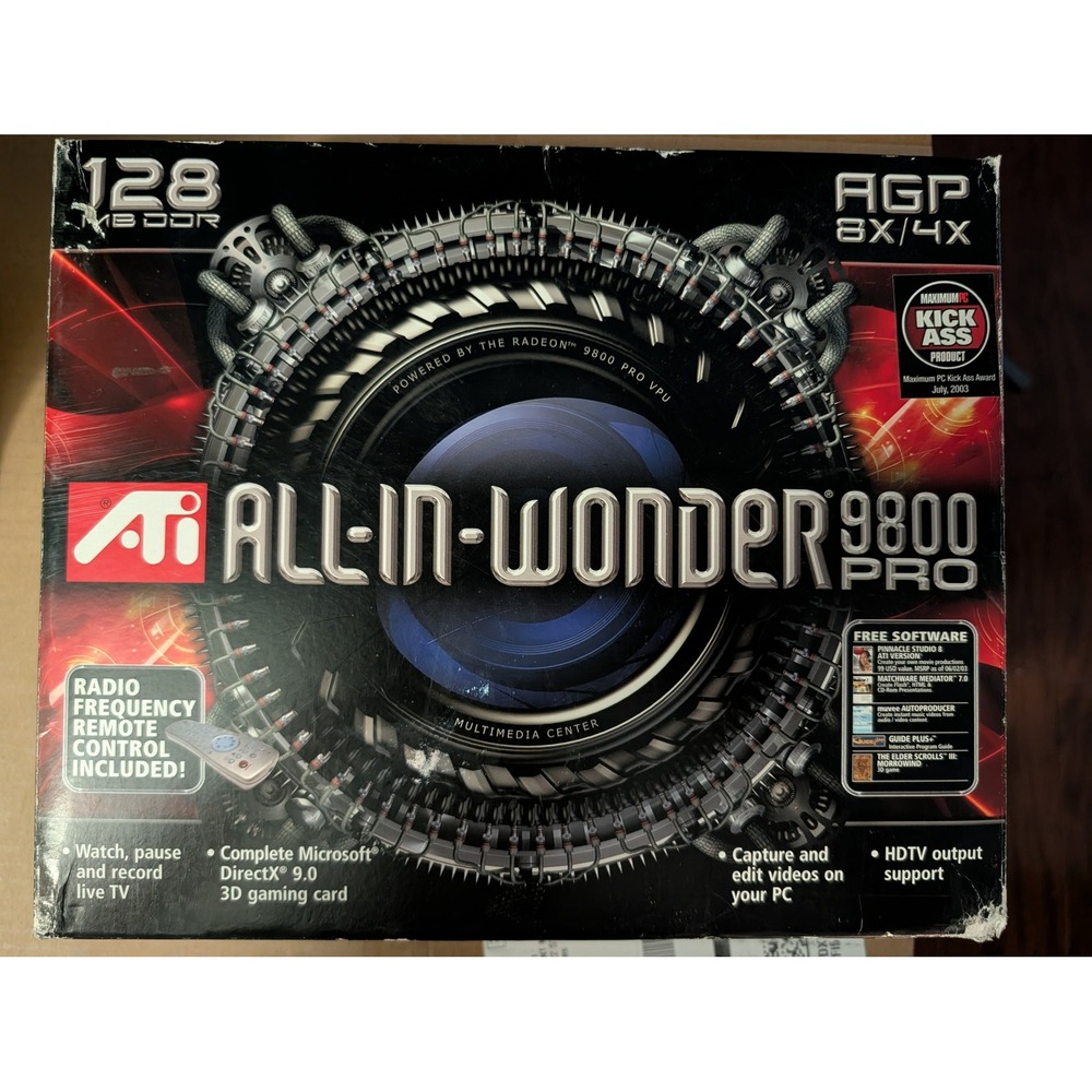 ATI All-In-Wonder 9800 Pro 128MB DDR AGP Graphic Card Video Capture TV Tuner Box